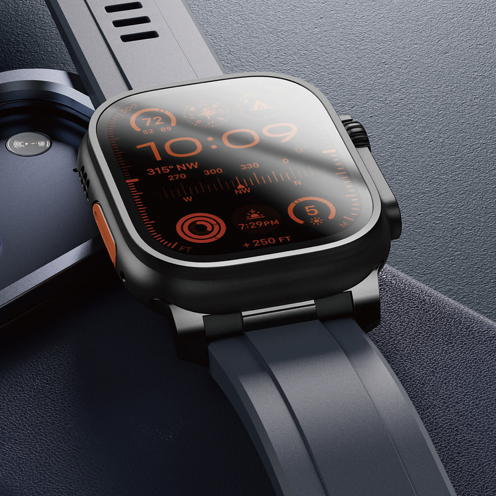 Amazingthing Titan Chrono Apple Watch 42/44/45/46/49mm Silikon Kordon Amazingthing Titan Chrono Apple Watch 42/44/45/46/49mm Silikon Kordon